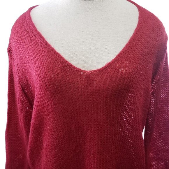 CT772 Wooden Ships Ladies Red Lightweight Long Sleeve Sweater S/M - Picture 2 of 6